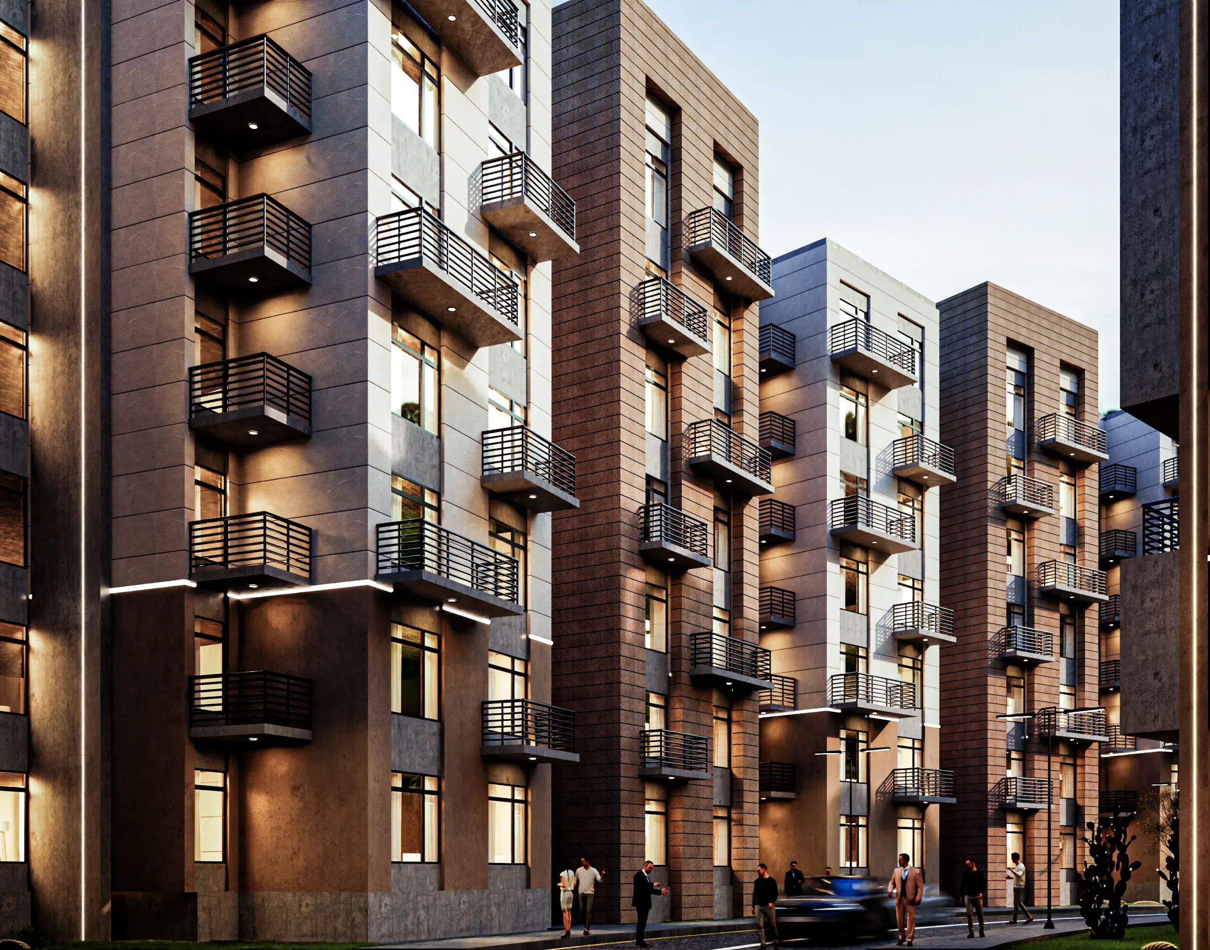 Emera facade details showing material craftsmanship