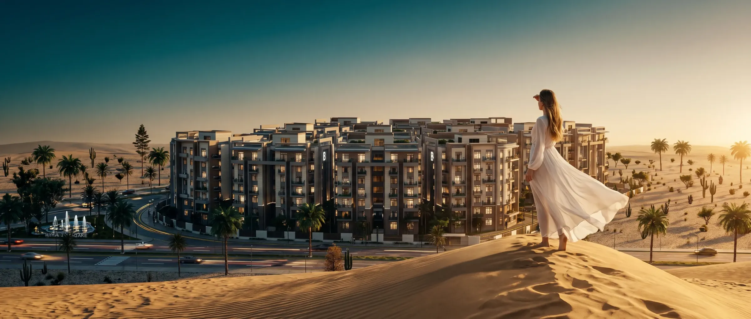 A cinematic architectural destination framed by the landscape